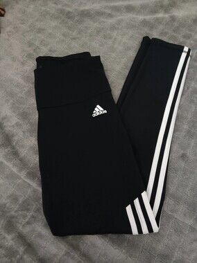 adidas Black Joggers with White Three-Stripe Detail